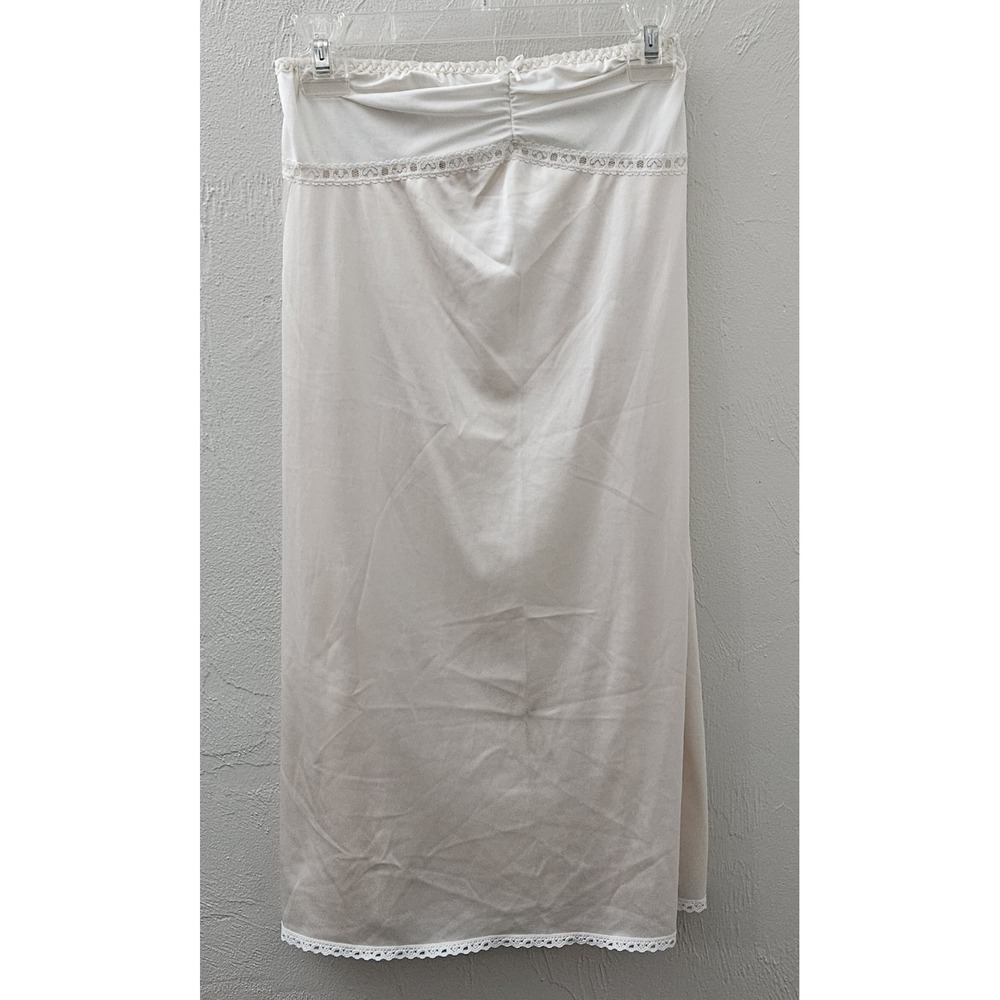 Vintage Vanity Fair Cottagecore Strapless‎ Slip Dress Women's Size 34 Cream Pink